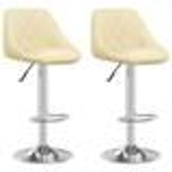vidaXL Tabourets de bar lot de 2 crème similicuir - TU