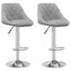 vidaXL Tabourets de bar lot de 2 gris clair velours - TU