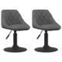 vidaXL Chaises pivotantes à dîner lot de 2 Gris foncé Velours