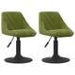 vidaXL Chaises pivotantes à manger lot de 2 vert clair velours