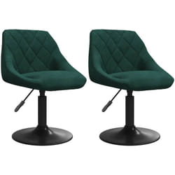 Vidaxl - Chaises pivotantes à manger lot de 2 vert foncé velours