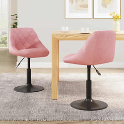 vidaXL Chaises pivotantes à manger lot de 2 Rose Velours