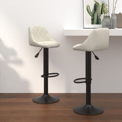 Vidaxl - Tabourets de bar lot de 2 crème velours