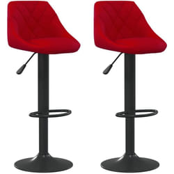 Tabourets de bar lot de 2 rouge bordeaux velours vidaXL