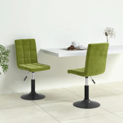 vidaXL Chaises Pivotantes - Lot de 2 Vert Clair Velours