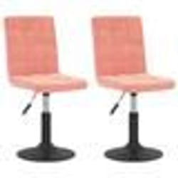 vidaXL Chaises pivotantes à manger lot de 2 rose velours - TU