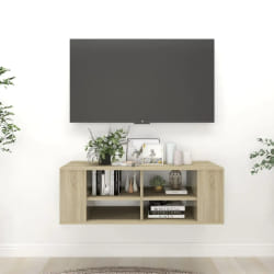 vidaXL Meuble TV mural Chêne sonoma 102x35x35 cm Bois d'ingénierie - TU