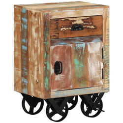 Table de chevet avec roues 40x30x57 cm Bois de récupération vidaXL