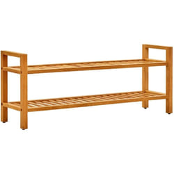 vidaXL Étagère à chaussures à 2 niveaux 100x27x40 cm Chêne massif
