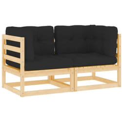 Vidaxl - Canapés d'angle de jardin 2pcs avec coussins Bois de pin massif