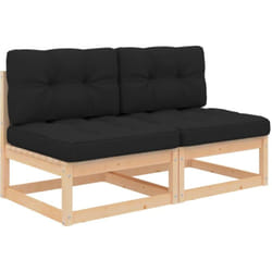 Vidaxl - Canapés centraux de jardin coussins 2 pcs Bois de pin massif