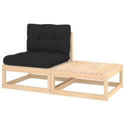 Vidaxl - Salon de jardin 2 pcs avec coussins Bois de pin massif