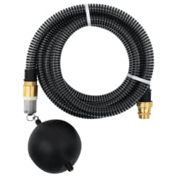vidaXL Tuyau d'Aspiration avec Raccords Laiton 3 m Noir