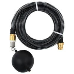 vidaXL Tuyau d'Aspiration avec Raccords Laiton 4 m Noir
