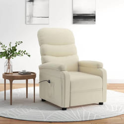 vidaXL Fauteuil inclinable électrique Crème Similicuir - TU