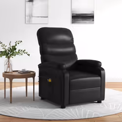 vidaXL Fauteuil électrique de massage Noir Similicuir - TU