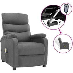 Vidaxl - Fauteuil Scandinave électrique de massage, Fauteuil tv Chaise de Salon, Gris clair Tissu