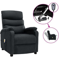 Vidaxl - Fauteuil de massage électrique Chaise de massage Fauteuil Design Fauteuil Relax Gris foncé Tissu