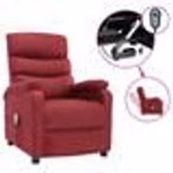 vidaXL Fauteuil électrique de massage Bordeaux Tissu - TU