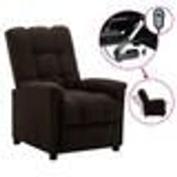 vidaXL Fauteuil inclinable électrique Marron foncé Tissu - TU