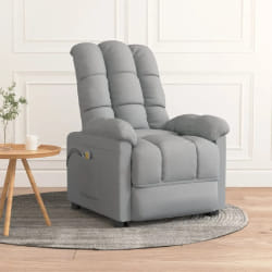 vidaXL Fauteuil électrique de massage Gris clair Tissu - TU