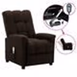 vidaXL Fauteuil électrique de massage Marron foncé Tissu - TU
