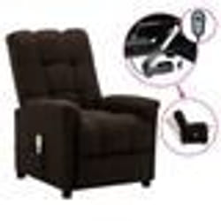 vidaXL Fauteuil électrique de massage Marron foncé Tissu - TU