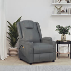 Fauteuil de massage électrique Chaise de massage Fauteuil Design Fauteuil Relax Anthracite Similicuir vidaXL