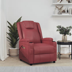 vidaXL Fauteuil de massage électrique Rouge bordeaux Similicuir