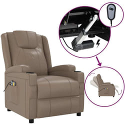 Fauteuil de massage électrique Chaise de massage Fauteuil Design Fauteuil Relax Cappuccino Similicuir vidaXL