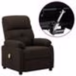 vidaXL Fauteuil électrique de massage Marron foncé Tissu - TU
