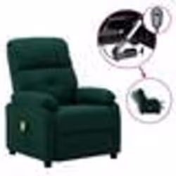 vidaXL Fauteuil électrique de massage Vert foncé Tissu - TU