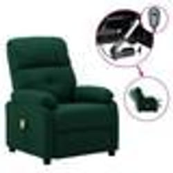 vidaXL Fauteuil électrique de massage Vert foncé Tissu - TU