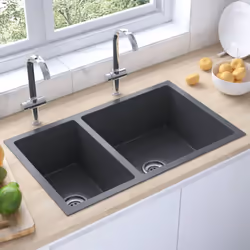 Cet évier de cuisine est un supplément intemporel à la décoration de votre cuisine. Il comporte des lavabos extra-profonds et ...