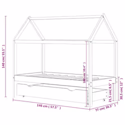 VidaXL 322139 Lit pour enfant Blanc Bois - Vue supplémentaire 6