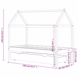 VidaXL 322140 Lit pour enfant Blanc Bois - Vue supplémentaire 7