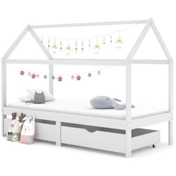 Vidaxl - Cadre de lit d'enfant avec tiroirs Blanc Pin massif 90x200 cm