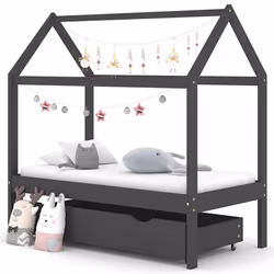 VidaXL 322142 Lit pour enfant Gris Bois