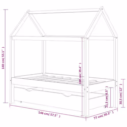 VidaXL 322142 Lit pour enfant Gris Bois - Vue supplémentaire 7