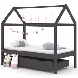 VidaXL 322143 Lit pour enfant Gris Bois