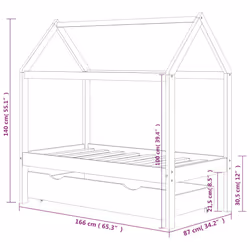 VidaXL 322143 Lit pour enfant Gris Bois - Vue supplémentaire 7