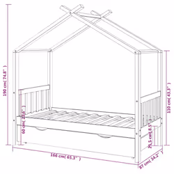 VidaXL 322146 Lit pour enfant Bois - Vue supplémentaire 7
