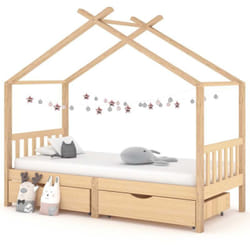 Cadre de lit enfant avec tiroirs bois de pin massif 90x200 cm Vidaxl