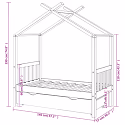 VidaXL 322148 Lit pour enfant Blanc Bois - Vue supplémentaire 7