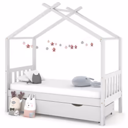 VidaXL 322149 Lit pour enfant Blanc Bois