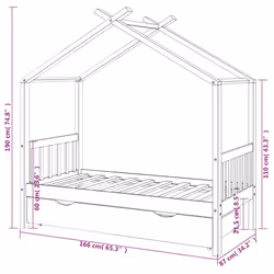 VidaXL 322149 Lit pour enfant Blanc Bois - Vue supplémentaire 7