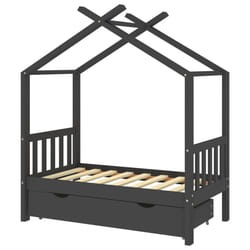 VidaXL 322151 Lit pour enfant Gris Bois