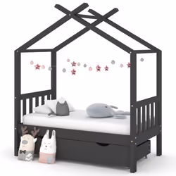 VidaXL 322151 Lit pour enfant Gris Bois