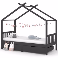 VidaXL 322153 Lit pour enfant Gris Bois