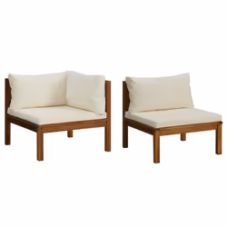VidaXL 316283, Bois d'acacia, Tissu, Polyester, Adultes et enfants